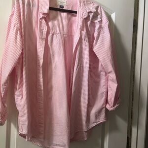 American Eagle Outfitters Light Pink Striped Shirt